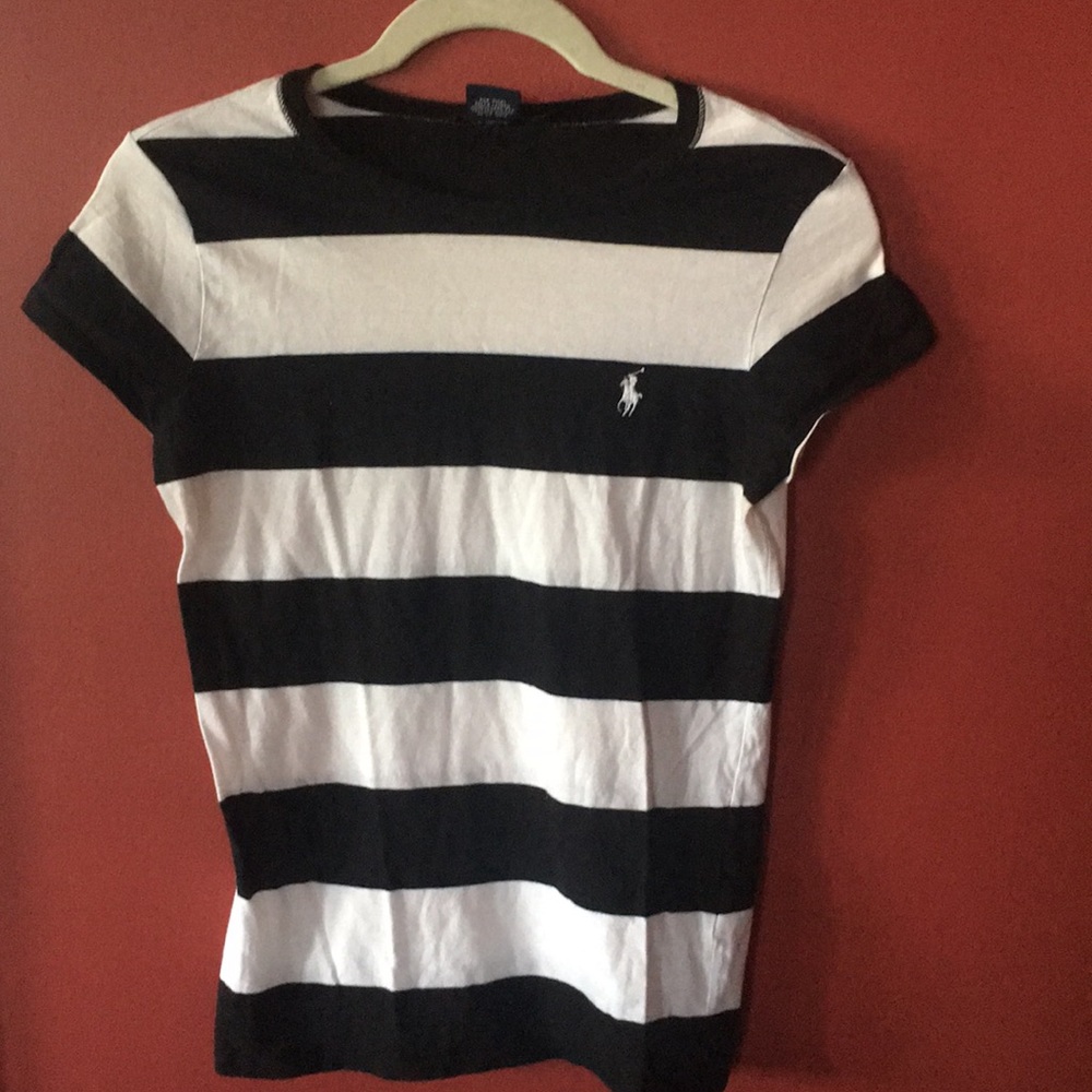 Ralph Lauren sport black and white stripe shirt